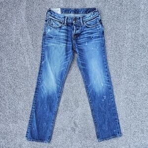 Abercrombie & Fitch Distressed Button Fly Jeans Classic Straight Leg Mens 29x32